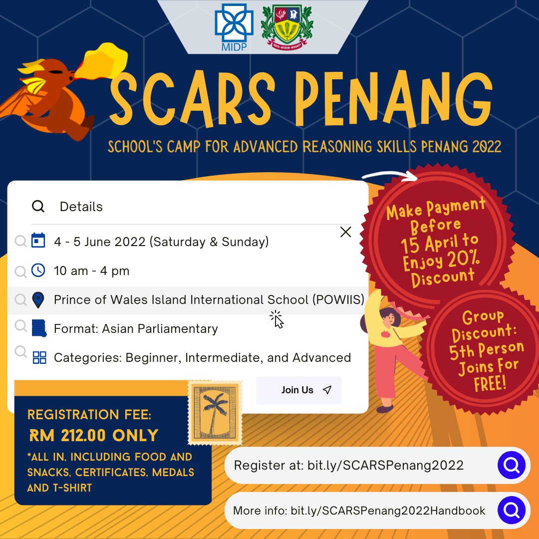 Schools Camp for Advanced Reasoning Skills Penang (SCARS Penang) 2022